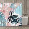 1pc Tropical Floral Pattern Shower Curtain, Polyester Fabric, Machine Washable, with Hooks, Suitable for Bathroom Décor.