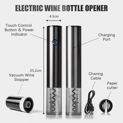 Set regalo per vino con apribottiglie elettrico + aeratore per vino, decanter elettrico e distributore di vino