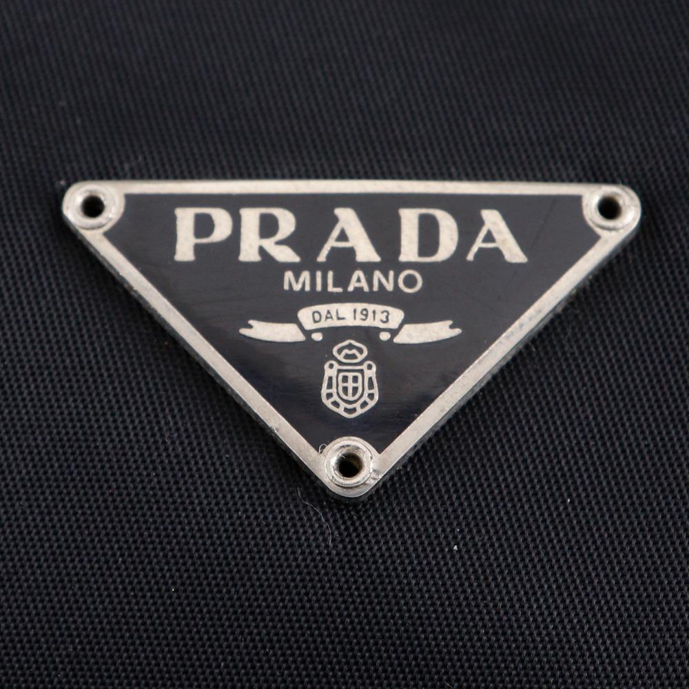 Prada Hobo Schultertasche MV515 Mini Handtasche schwarz Nylon Damen Gebraucht