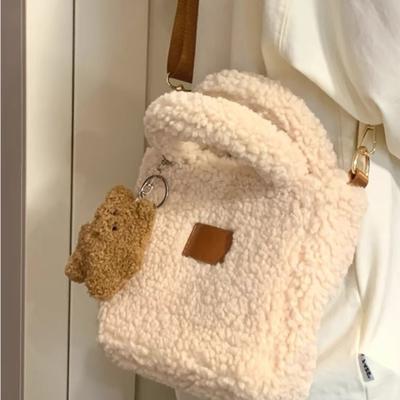 Plush Purse and Tote Crossbody Bag for Women Shoulder Bag Designer Bag for Mom and Kids Bag