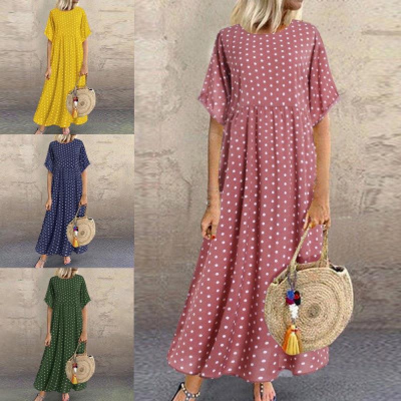 2022 Summer Trend: Plus Size Women's Polka Dot Dress In Fresh European & American Style