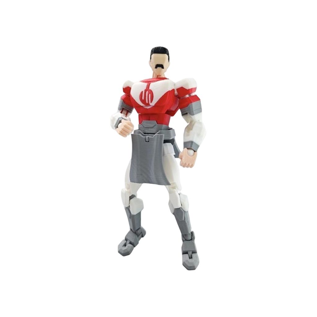 Poseable Action Figure with Articulated Joints and Removable Cape for Collectors and Display Suitable for Various Poses and Customization