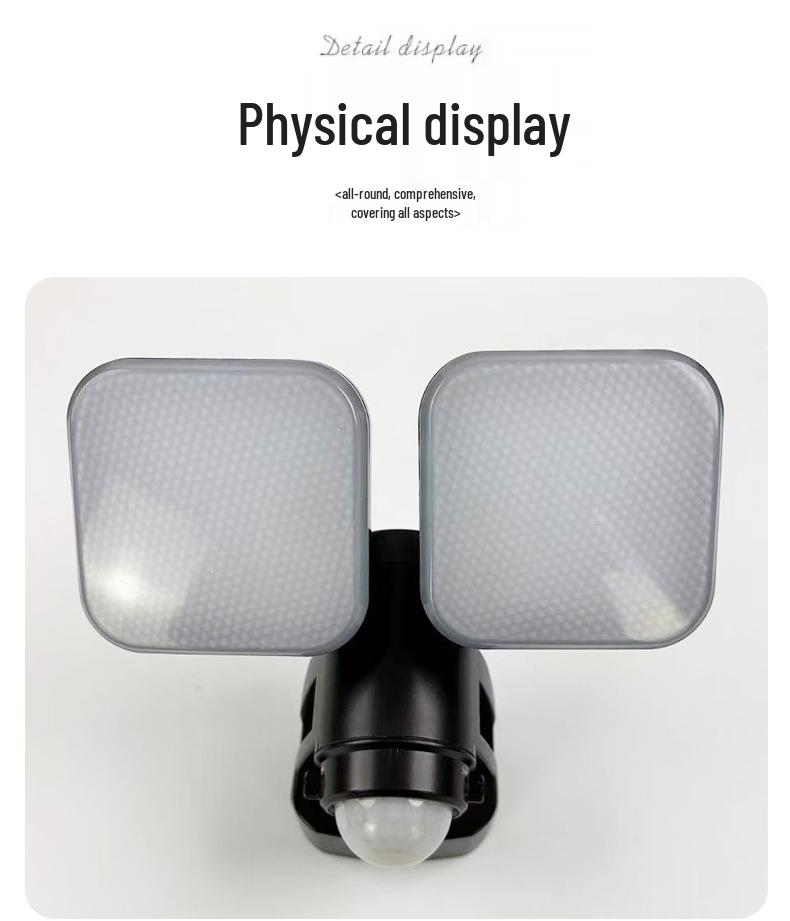 Solar K484 Dual Sensor Outdoor Wall Lamp - Infrared Motion Detection, Waterproof, Courtyard Light