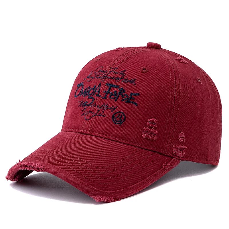 Hot Sale Unisex Baseball Cap Smile Letter Embroidered Cotton Hole Cap Dad Hat Men And Women Outdoor Washed Cotton Hat Cap