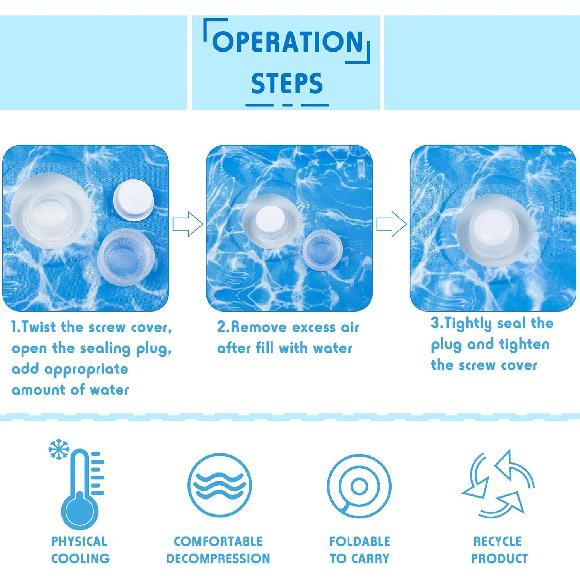 Dog Cooling Mat Pet Cooling Chill Pad Cool Blanket Water Injection Durable Cooling Dog Bed Mats for Extra Large Dogs Cats for Kennels Crates Beds