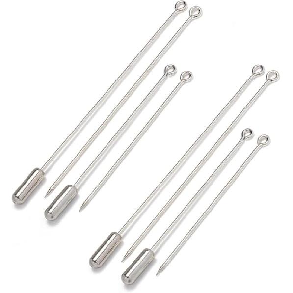 Metal Brooch Stick Pins with Stopper Ends Safety Copper Long Needle Eye Pins for Men Women Suit Tie Hat Scarf DIY Jewelry Accessories, Silver 20pcs