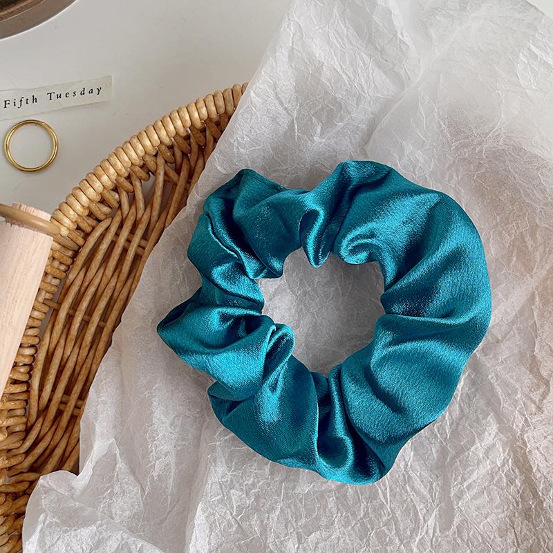 Vintage Crystal Satin Large Intestine Ring Premium Hair Band Headband Rubber Band Head Flower Hair Accessories Women
