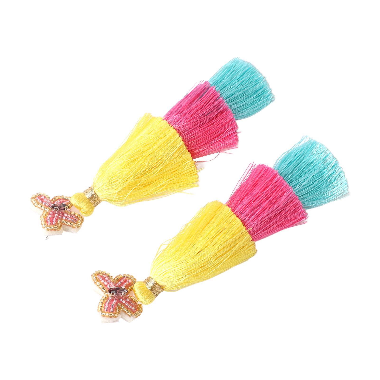 

Boho Tassel Earrings Women Vintage Handmade Tassel Earrings Colorful Layered Tassel Earrings for Birthday Holiday Party