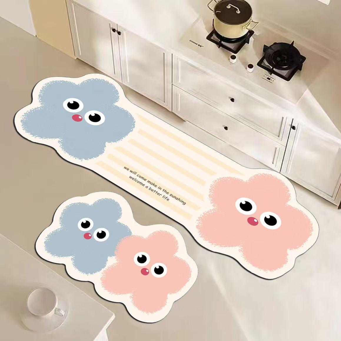 

Коврик для пола кухни с рисунком пузыря, диатомовый, впитывающий грязь, масло, нескользящий и грязный коврик для ног, можно чистить, коврик для пола в ванной 40*120cm