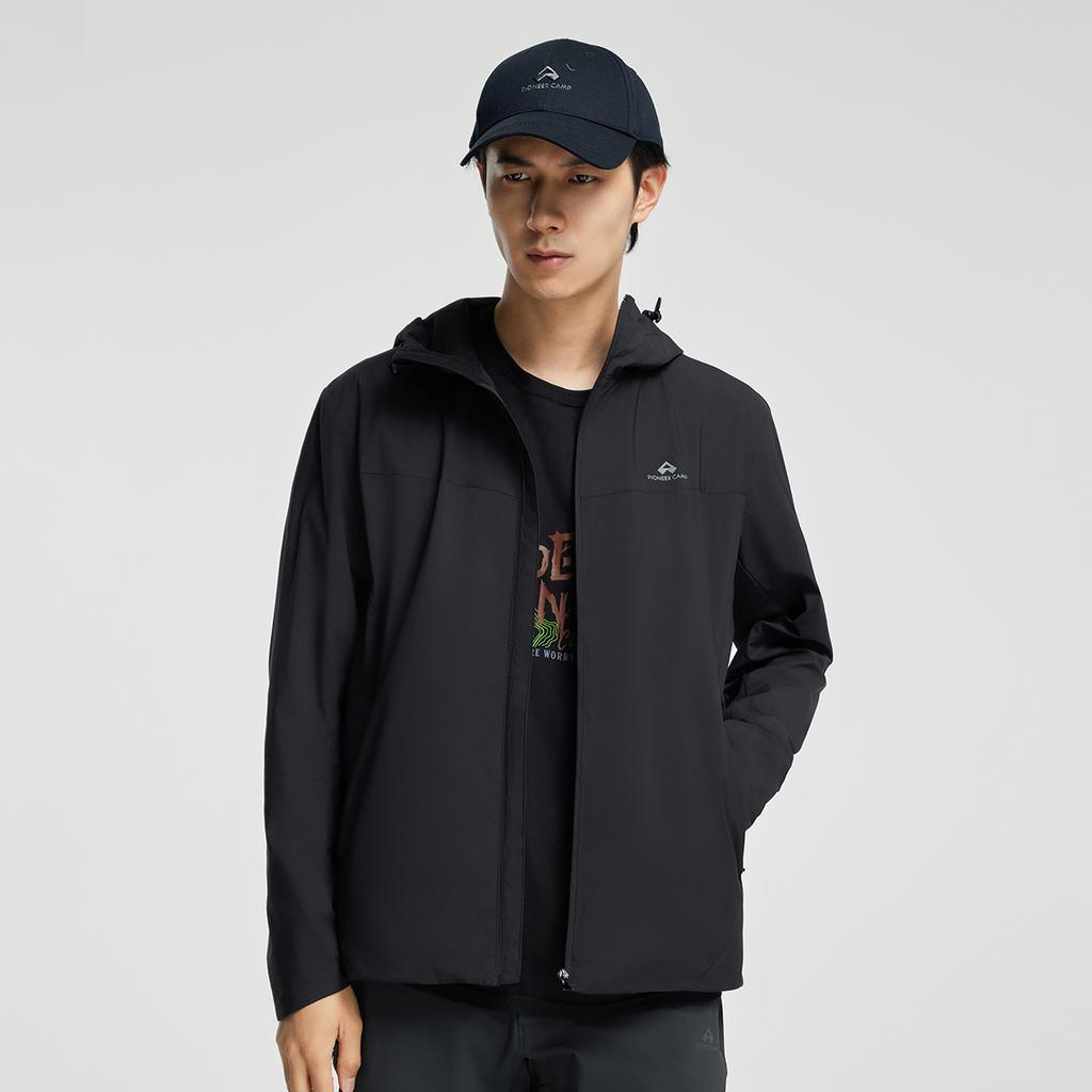 Outdoor sports jacket with men's fleece warm hooded casual simple versatile jacket