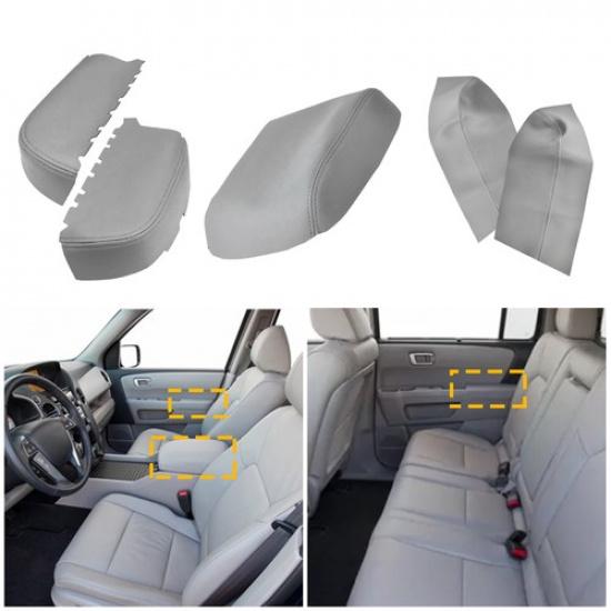 For Honda Pilot 2009-2015 Front Door Rear & Armrest Center Console Lid Cover