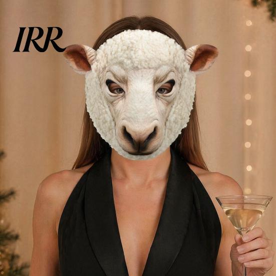 Máscara de Oveja con Visión Clara Máscara de Animal Realista, Oso Pardo Cara Completa Suave Cosplay para Fiesta de Disfraces de Halloween Accesorios Textura del Pelo