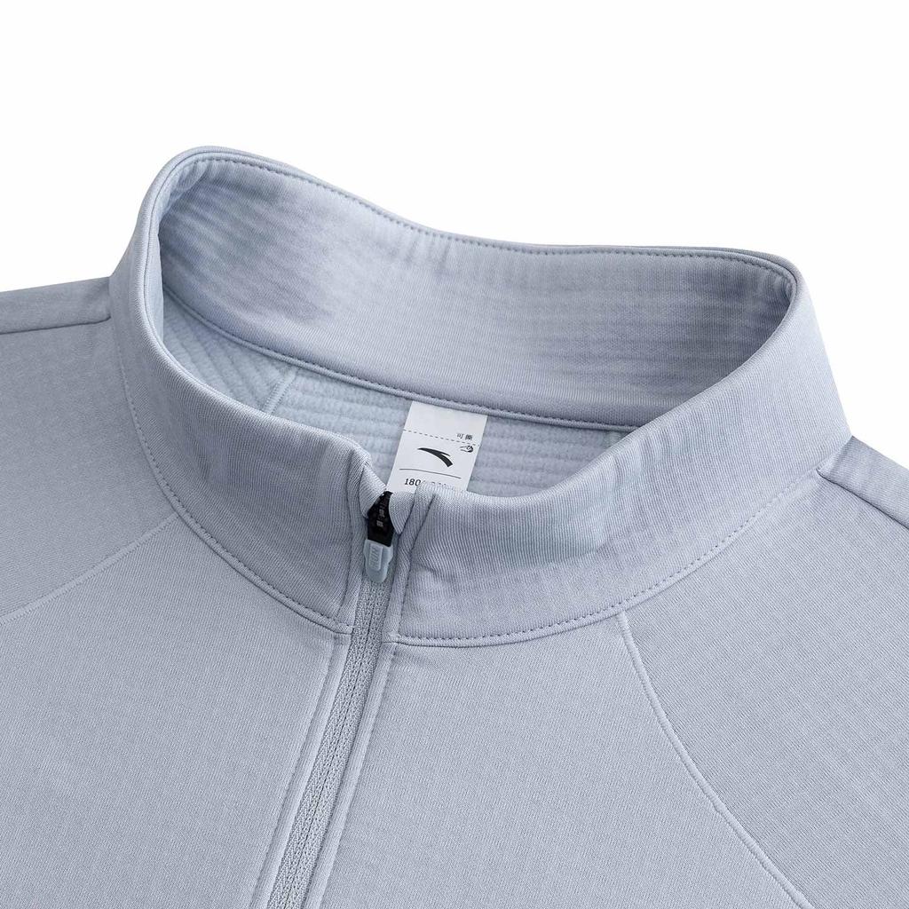 Anta Running Series 2025 Winter Long Sleeve Knitted T-Shirt Men Tops Frost-Tower-Gray 952545402-1