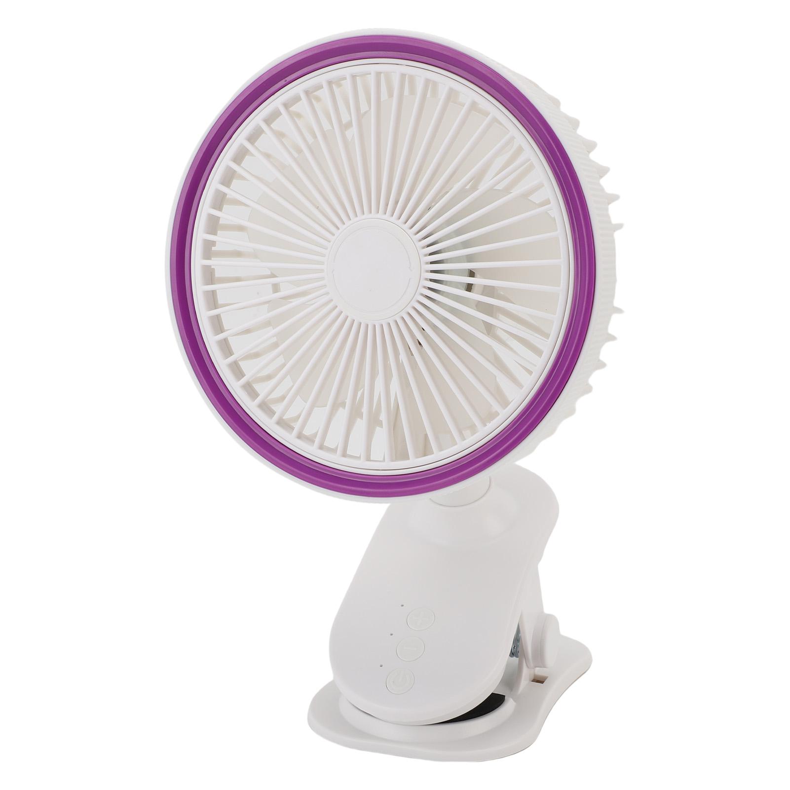 

Fan with Clamp Quiet 360 Degree Rotation Rechargeable USB Portable Fan for Desk Bedside
