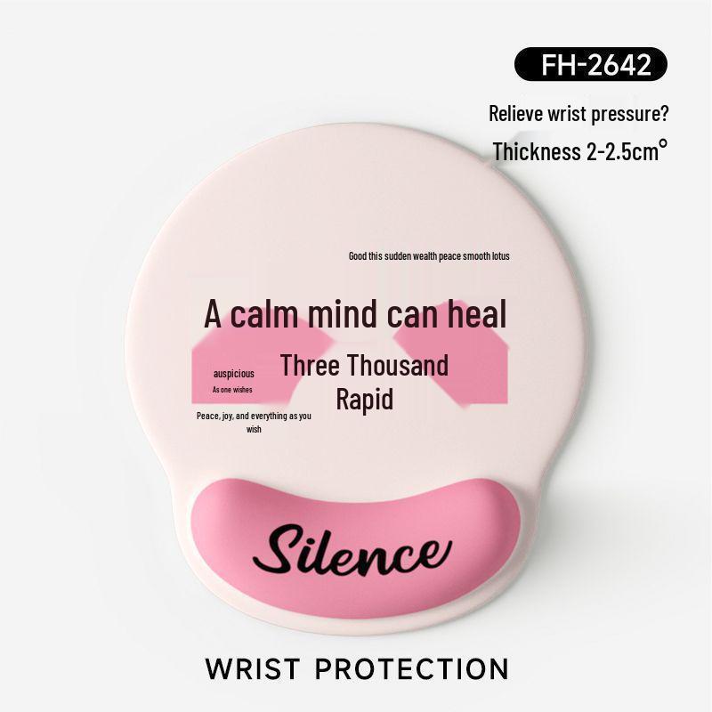 Creative Ink Wash Wrist Support Mouse Pad: Anti-Slip Hand Rest for Office and Laptop Keyboard Use