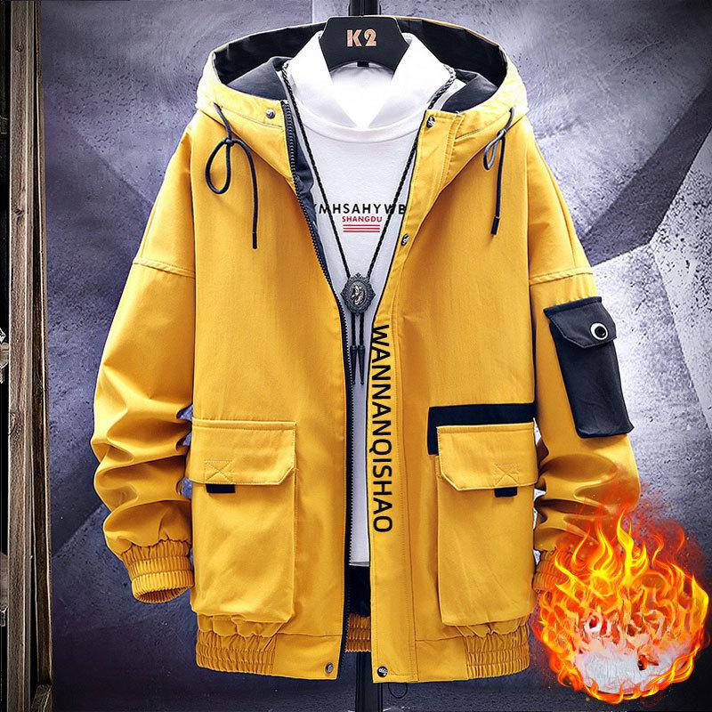 Ανδρικό Μπουφάν Άνοιξη και Φθινόπωρο Λεπτό Μοντέρνο Επώνυμο Μπουφάν με Κουκούλα Εφηβικό Φαρδύ Φοιτητικό Ανδρικό Ρούχο