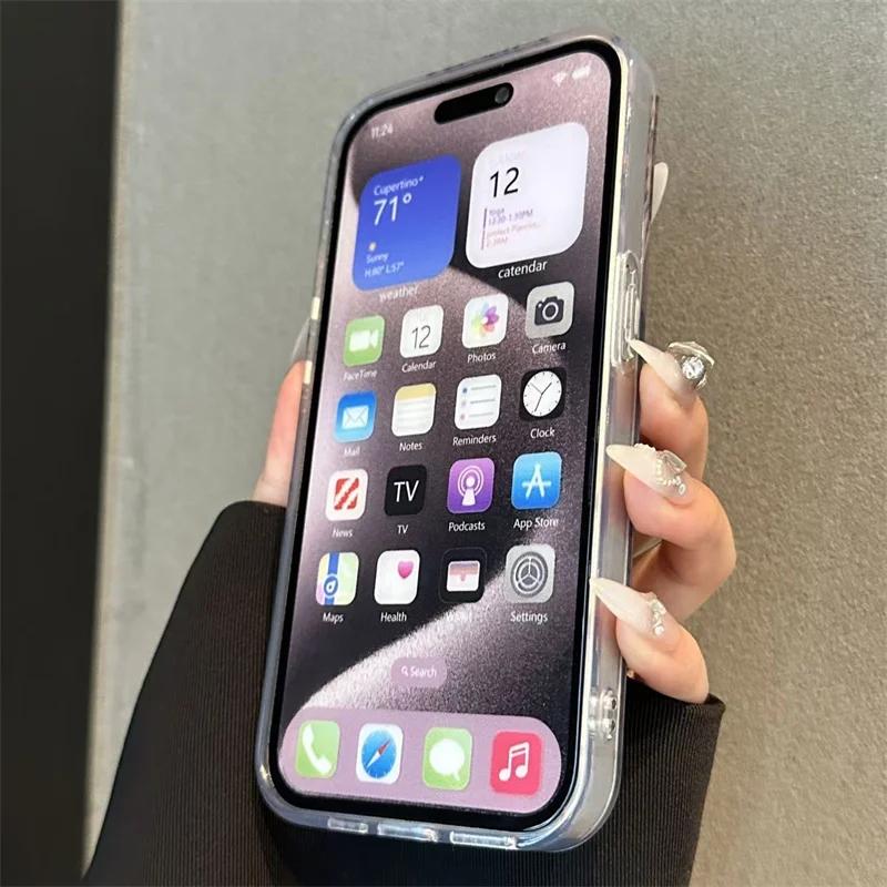 Golden Brown Leaves Clear Phone Case for IPhone 16 15 14 13 12 11 Pro Max XS X XR SE2 7 8 Plus 15 Vortex Pattern Hard Back Cover