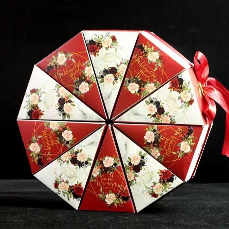 10 PCS/Lot Triangle Shape Wedding Party Favor Boxes Creative Chocolate Candy Storage Packaging Boxes Cake-shaped Sugar Boxes