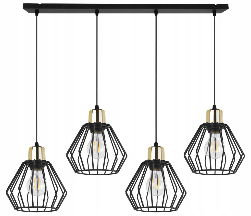 Hanging Lamp, Ceiling Chandelier, Wire Shade, Led