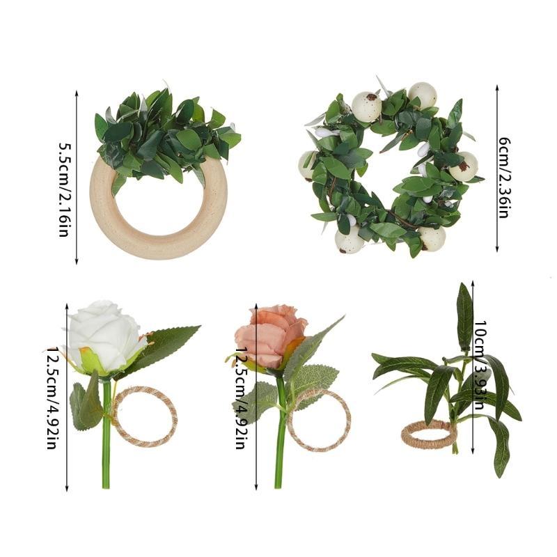  Beautiful Simulate Plant Napkin Holder Elegant Table Embellishments Napkin Rings