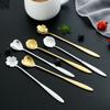 5pcs/set Durable Stainless Steel Cute Bar Coffee Mixer Spoon Korean Long Handle Ice Scoops Kitchen Mixing Tool Tableware