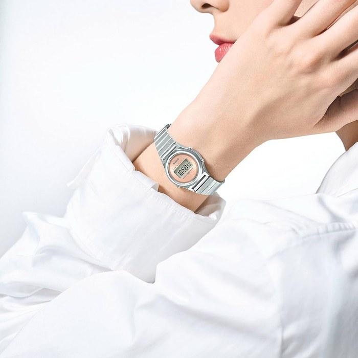 Casio Classic LA700WE-4A Ladies' Quartz Digital Watch Silver/Salmon Pink