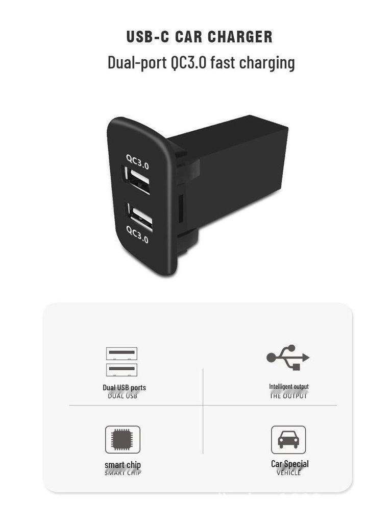 Dongfeng Fengxing Jingyi Dual USB QC3.0 Fast Car Charger