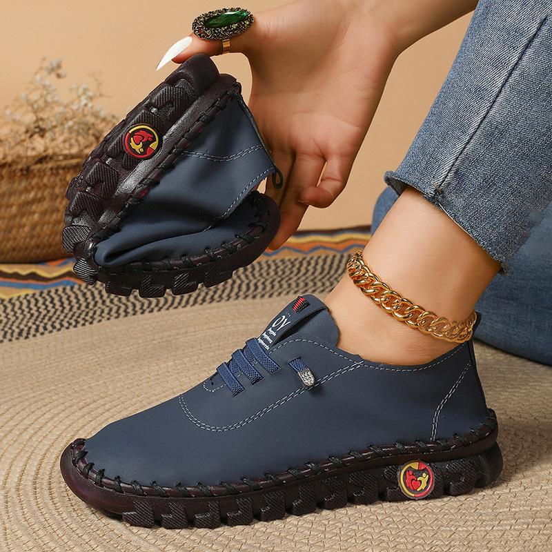 Summer real soft leather single shoes women's comfortable flat non-slip mother shoes soft sole casual sports