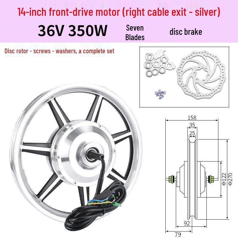 14-Zoll faltbares Elektrofahrrad mit 36V/48V 350W/400W Motor, Scheibenbremsen und Vorder-/Hinterradnabenmotor