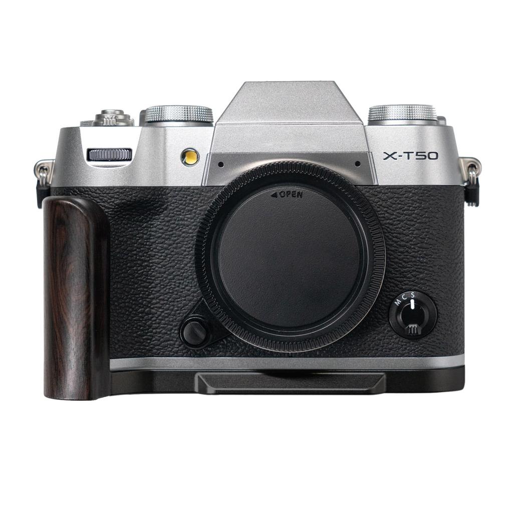 Iborrys Premium Solid Wood Camera Compatible with FUJIFILM Dedicated Quick Release Handcrafted Premium Retro Natural Wood Handle Grip, X-T50 Camera,