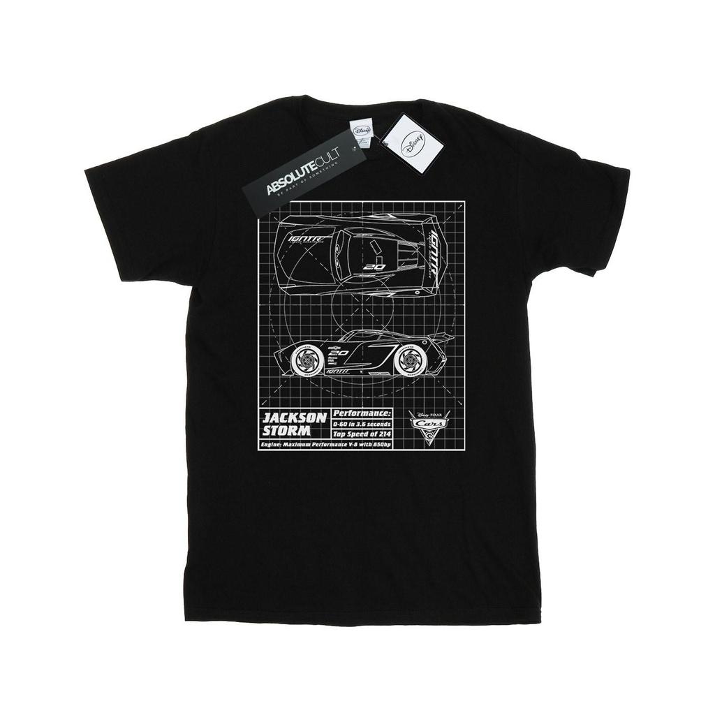 Disney Herren Cars Jackson Storm Blueprint T-Shirt