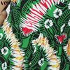 VONDA Women O Neck Sleeveless Hawaiian Print Casual Beach Holiday Long Jumpsuits Rompers