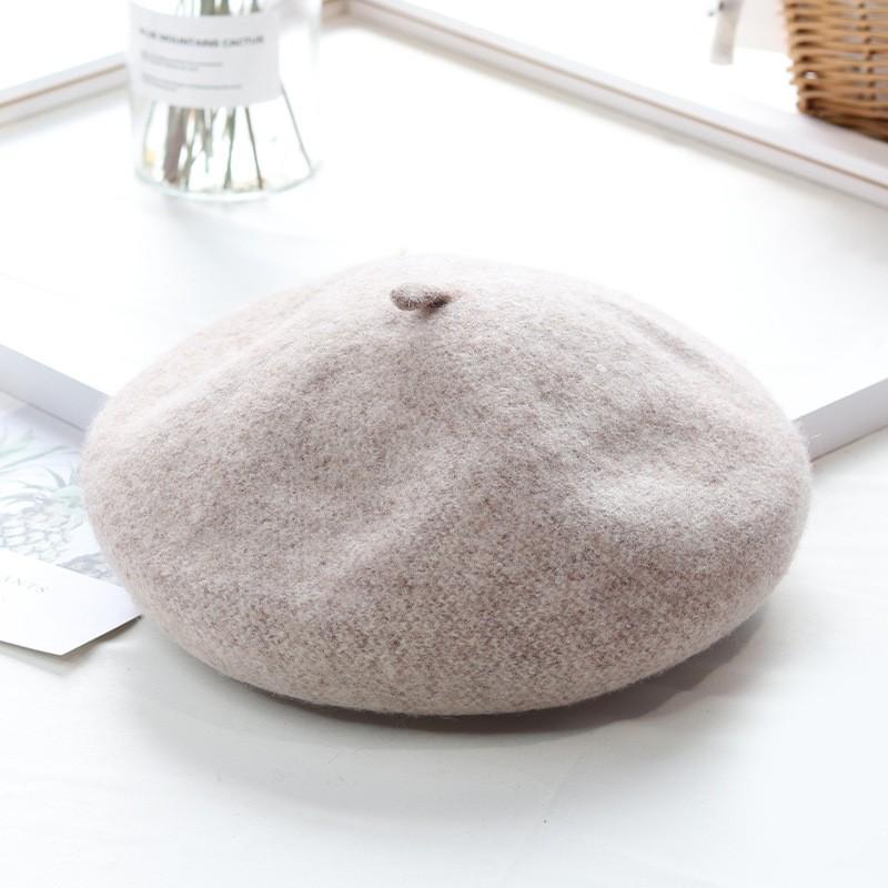 Kids Wool Blend Beret Hat - Vintage Style Warm Multiple Colors Face-Flattering 49-53cm