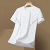 Zomer Heren T-shirt IJs Zijde Ronde Hals Losse Pure Kleur Korte Mouwen Trui Casual Dagelijkse Draagkleding Sport Fitness Top