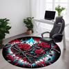 1PC Barbed Wire Roses Office Round Rug, Non Slip, Soft and Durable Office Rug for Interior Decoration, Perfect for Office