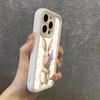 Cute Flower Rabbit Silicone Phone Case For iPhone 17 Pro Max 16 15 14 13 12 11 Pro 17 Air 16E XS X XR 7 8 Plus Soft Cover