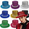 2026 Crystal Jazz Hat Colorful Rhinestone Edge Magician Hat Unisex Roleplaying Tall Hat Party Headwear