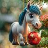 HOMZY 7pcs,Cute Cartoon Horse Pendant Ornaments, Double-side Print Acrylic Ornaments, Christmas Tree Hanging Decoration Christmas Decoration