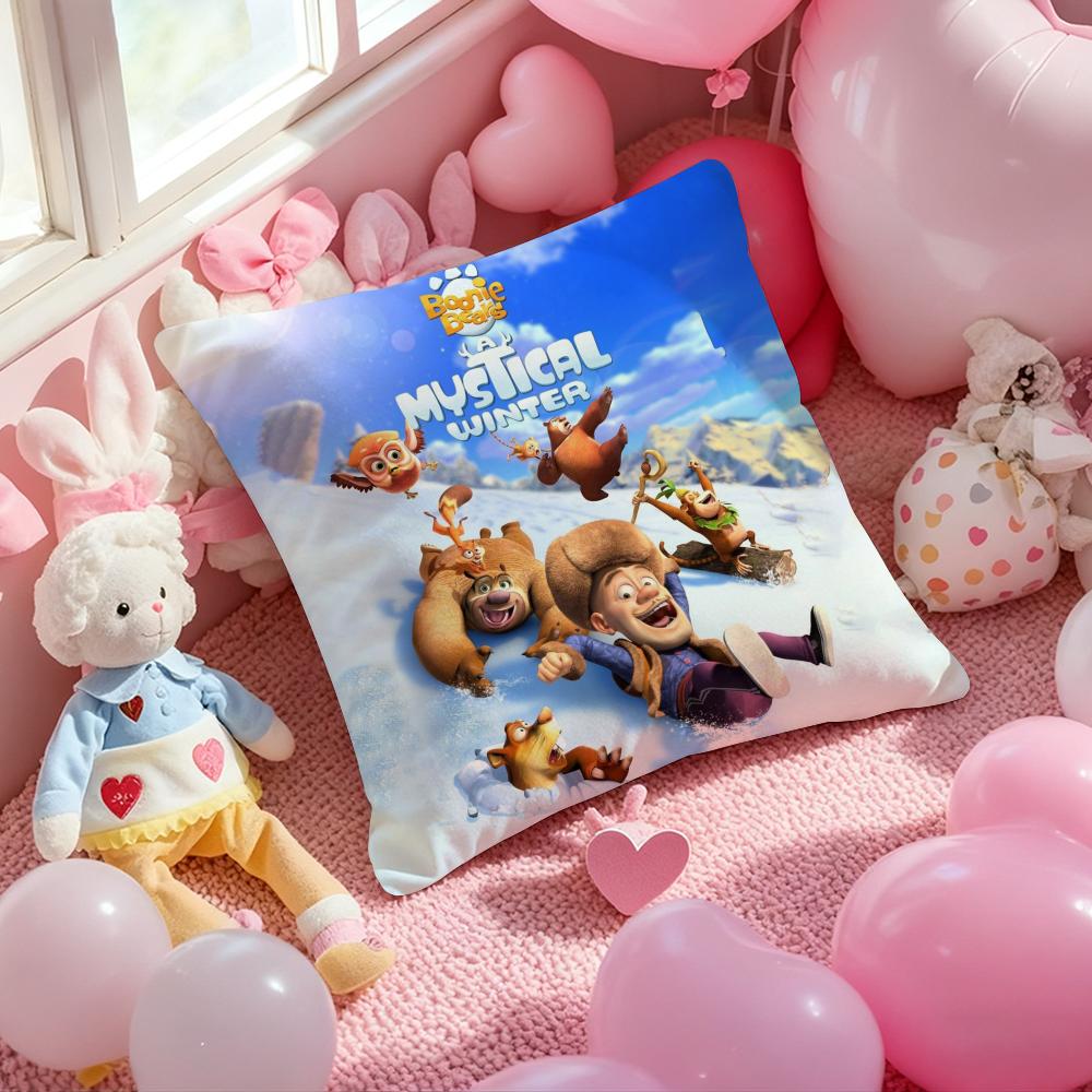 Anime B-Boonie B-Bears Cushion Cover Pattern Printed Pillowcase for Living Room Sofa Cushion Cover & Bedroom Decor