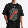 Morocco Flag T Shirt Hip Hop Washed Cotton Oversize T-Shirt  Retro for Men Women Tops Streetwear Summer Tees