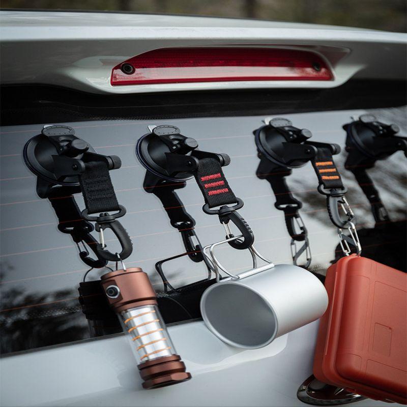 Cârlig cu ventuză pivotant Roșu Set 4 bucăți Ventuze Fereastră cu cârlige Puternic Cleme pentru copertină auto Accesorii rulotă