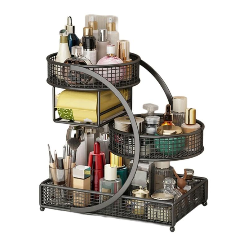 

Varnished Metal Shelf For Skincare Products Easy Installation Vertical Designs чорний