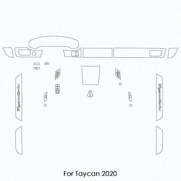 Transparent Car Styling Center Console Dashboard Interior Trim Protection Film TPU Protector Sticker for Porsche Taycan