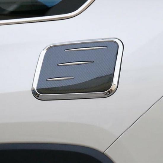 For Toyota RAV4 2019-2024 Chrome + Carbon Fiber Fuel Gas Tank Cap Cover Trim