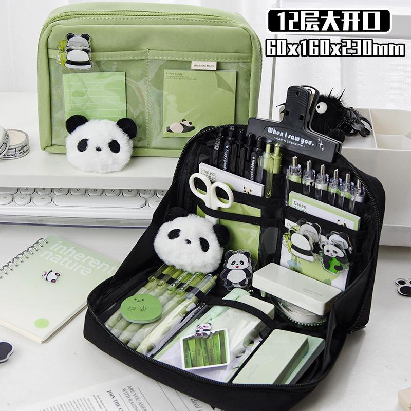 Multi-Layer Pencil Bag Large Capacity Stationery Bag Storage Box for Student Office Stationery