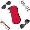Red Love Heart Pattern Soft Cloth Eyeglasses Sunglasses Case, Portable Protective Pouch Bag, Lightweight Travel Spectacle Holder Glasses Accessories