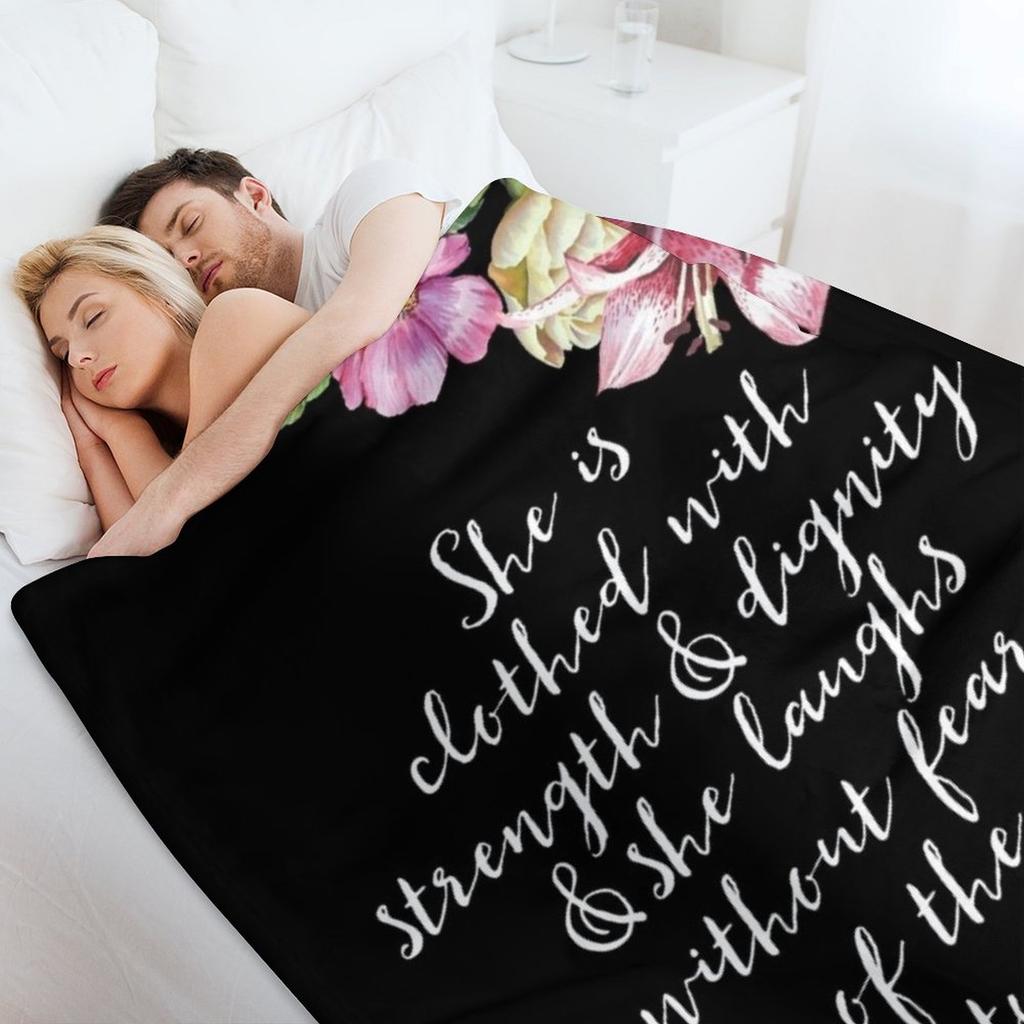Christian Proverbs Throw Blanket Multi-Purpose Valentine Gift Ideas Luxury Throw Furry Blankets