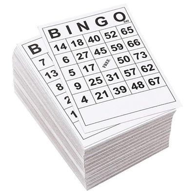 60 kusů papírových hracích karet Bingos s jedinečným číslem Stolní hry pro párty Karty Rodinná hra Bingos Příslušenství Odolné