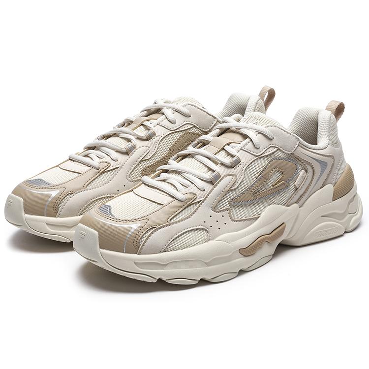 FILA Y2K Textile, Synthetic Leather Low top Casual Shoes Men's Yellow Brown F12M312103FGB