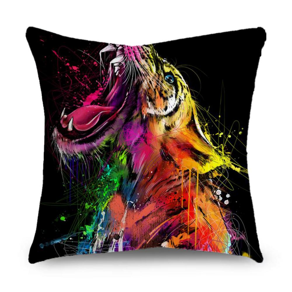 Cool Animal Wolf Tiger Pillow Case Pillowcase Home Sofa Cushions Car Cushions Pillowcover Office Pillowshell Pillow
